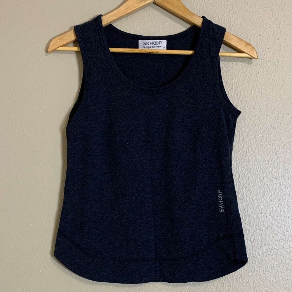 SKHOOP‎ Tank Top Womens XS Gray Heather Sleeveless Scoop Neck Stretch